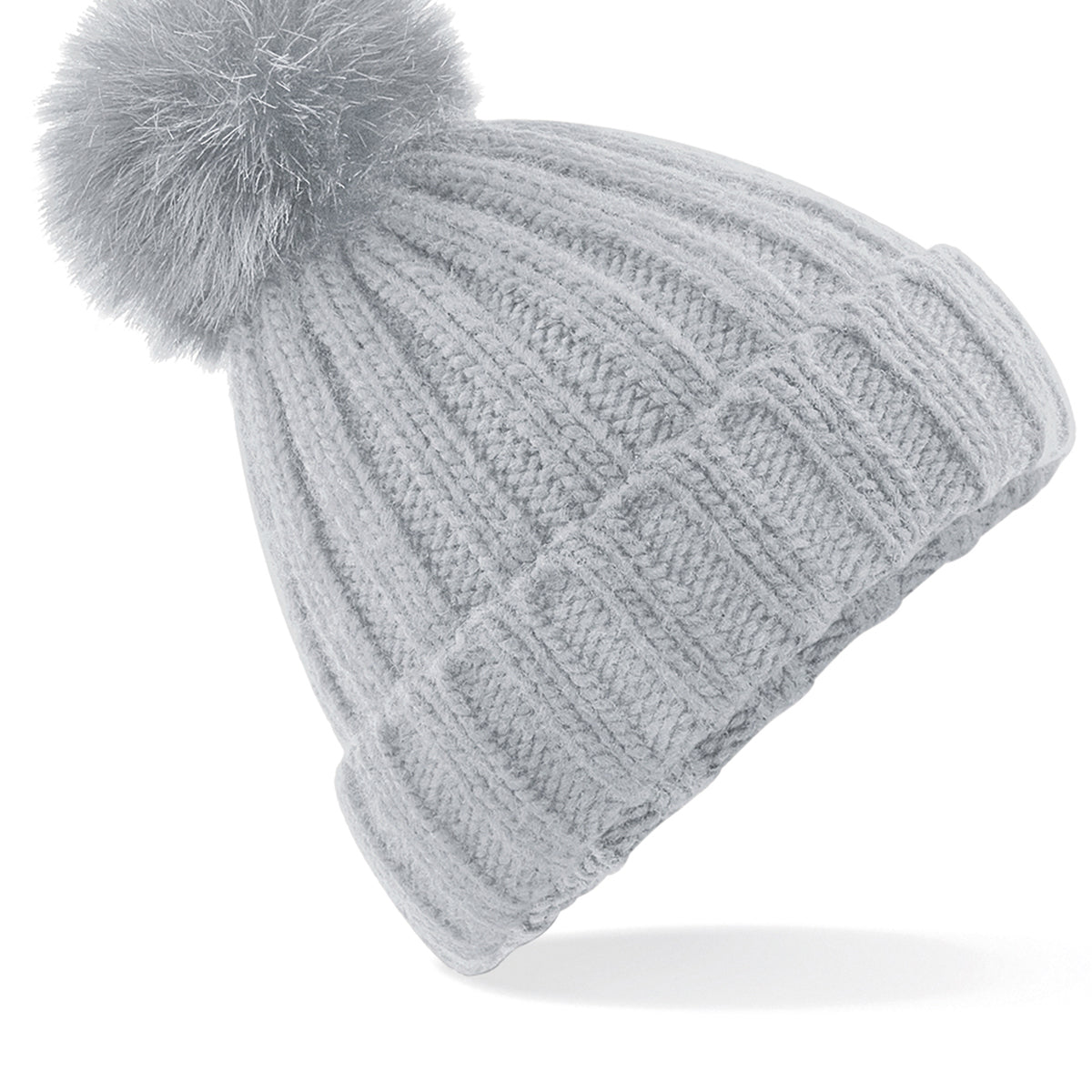 Beechfield Verbier Fur Pop Pom Chunky Beanie