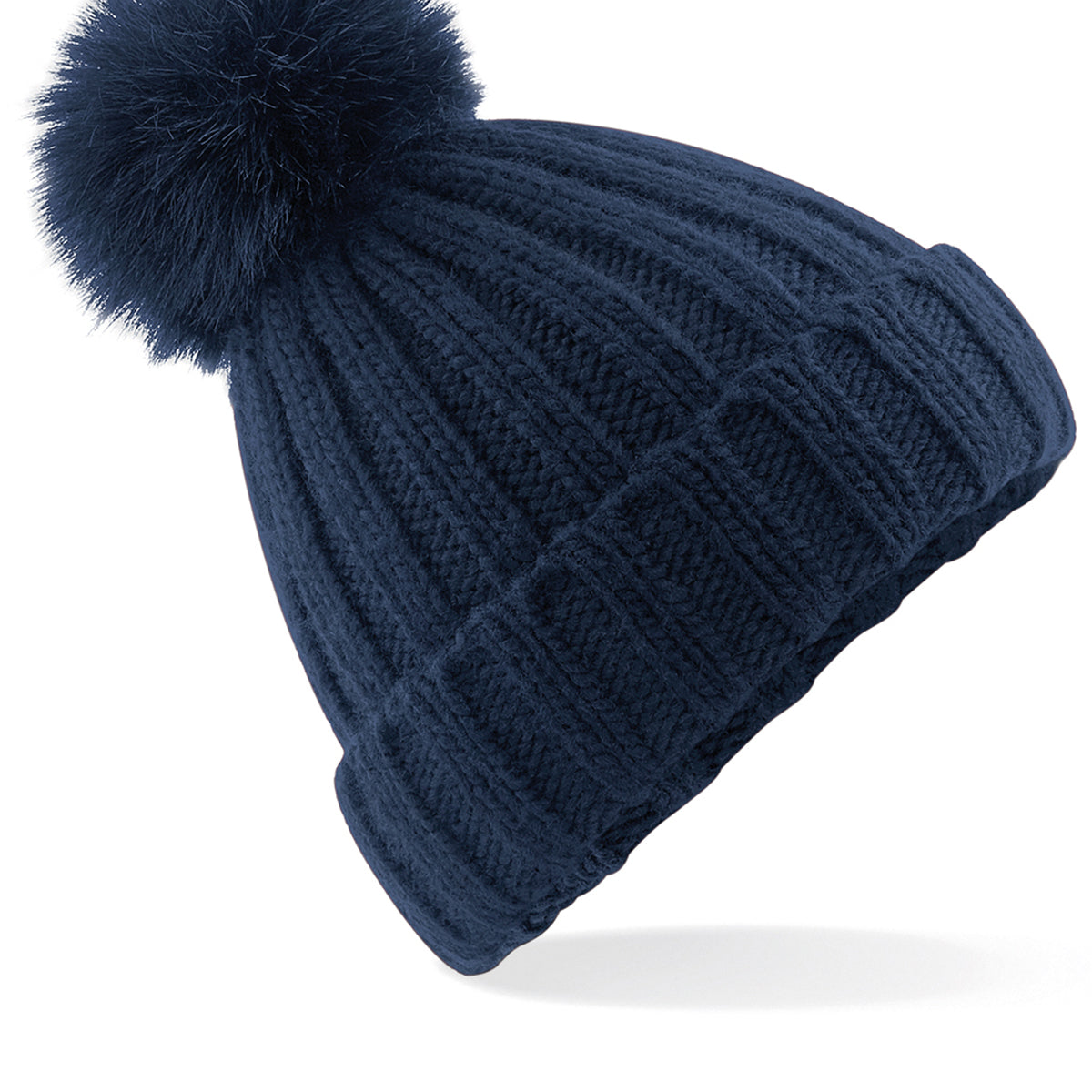 Beechfield Verbier Fur Pop Pom Chunky Beanie