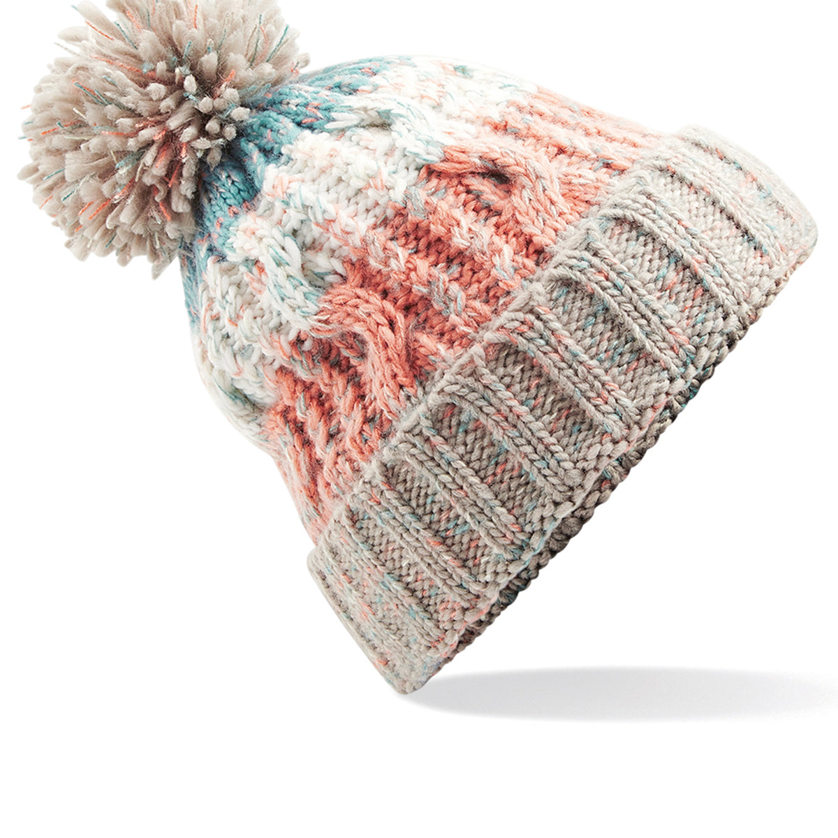 Beechfield Corkscrew Pom Pom Beanie