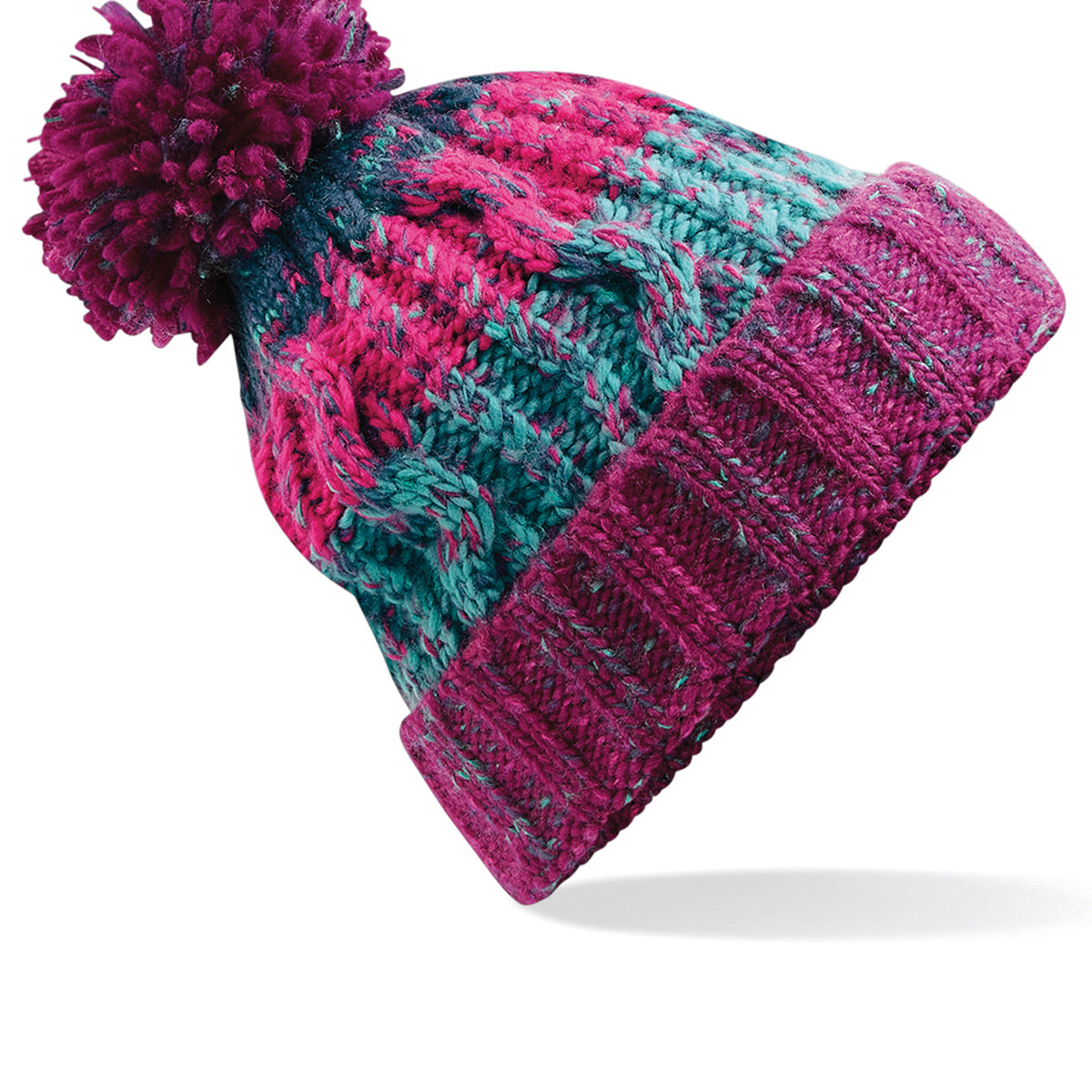 Beechfield Corkscrew Pom Pom Beanie