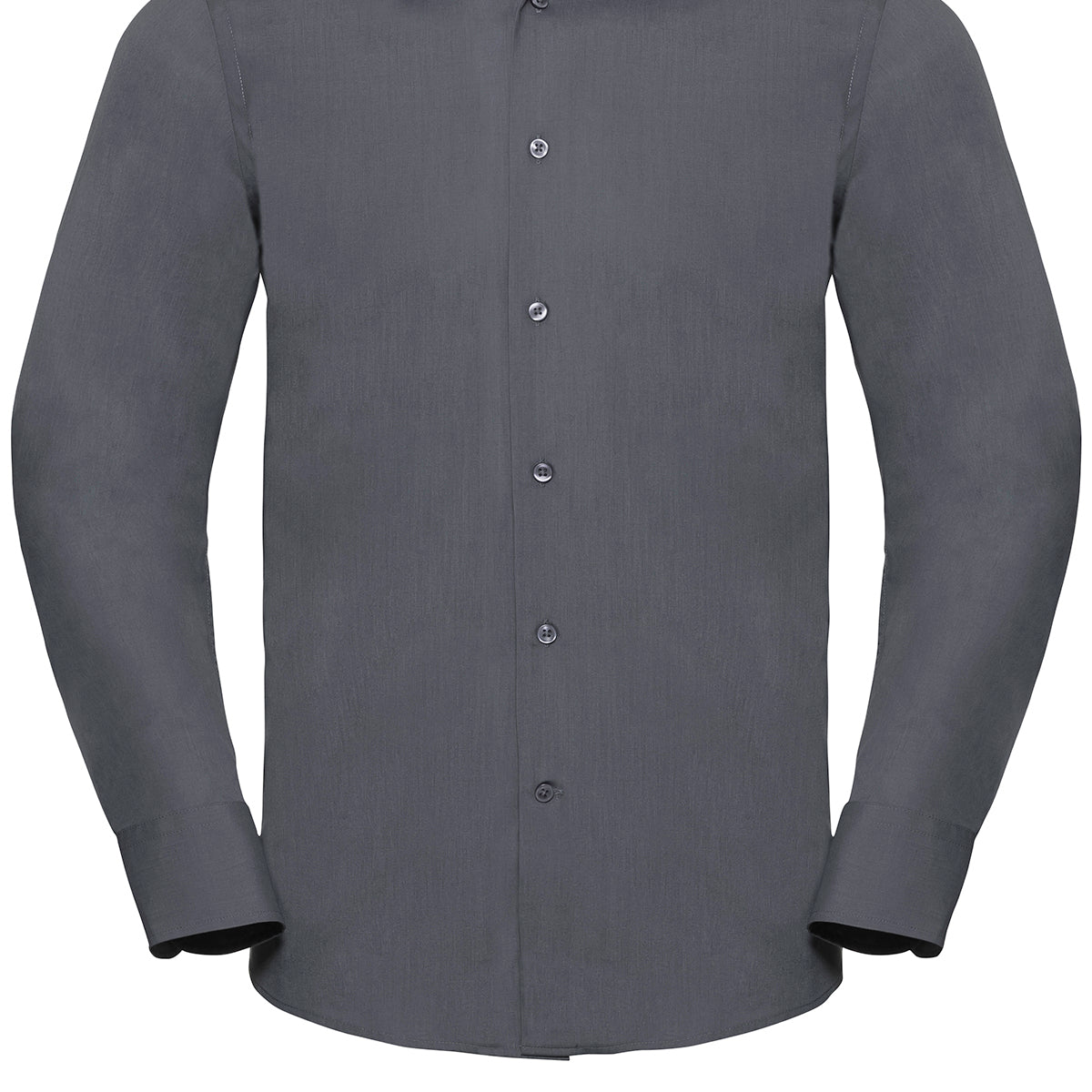 Russell Collection Long Sleeve Polycotton Easycare Fitted Poplin Shirt