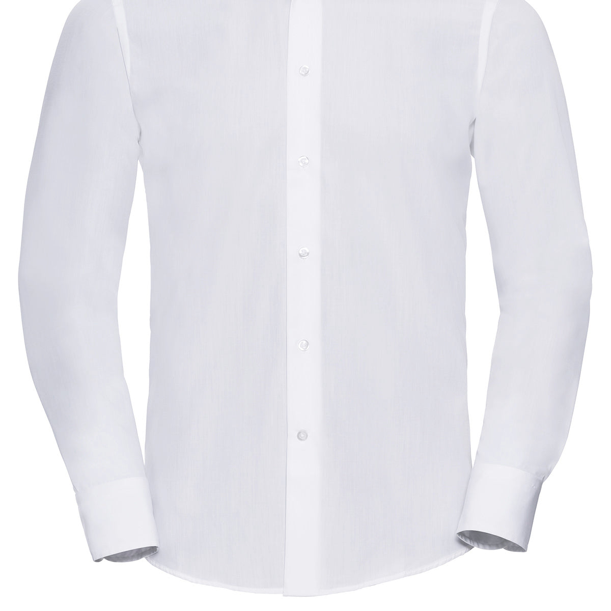 Russell Collection Long Sleeve Polycotton Easycare Fitted Poplin Shirt
