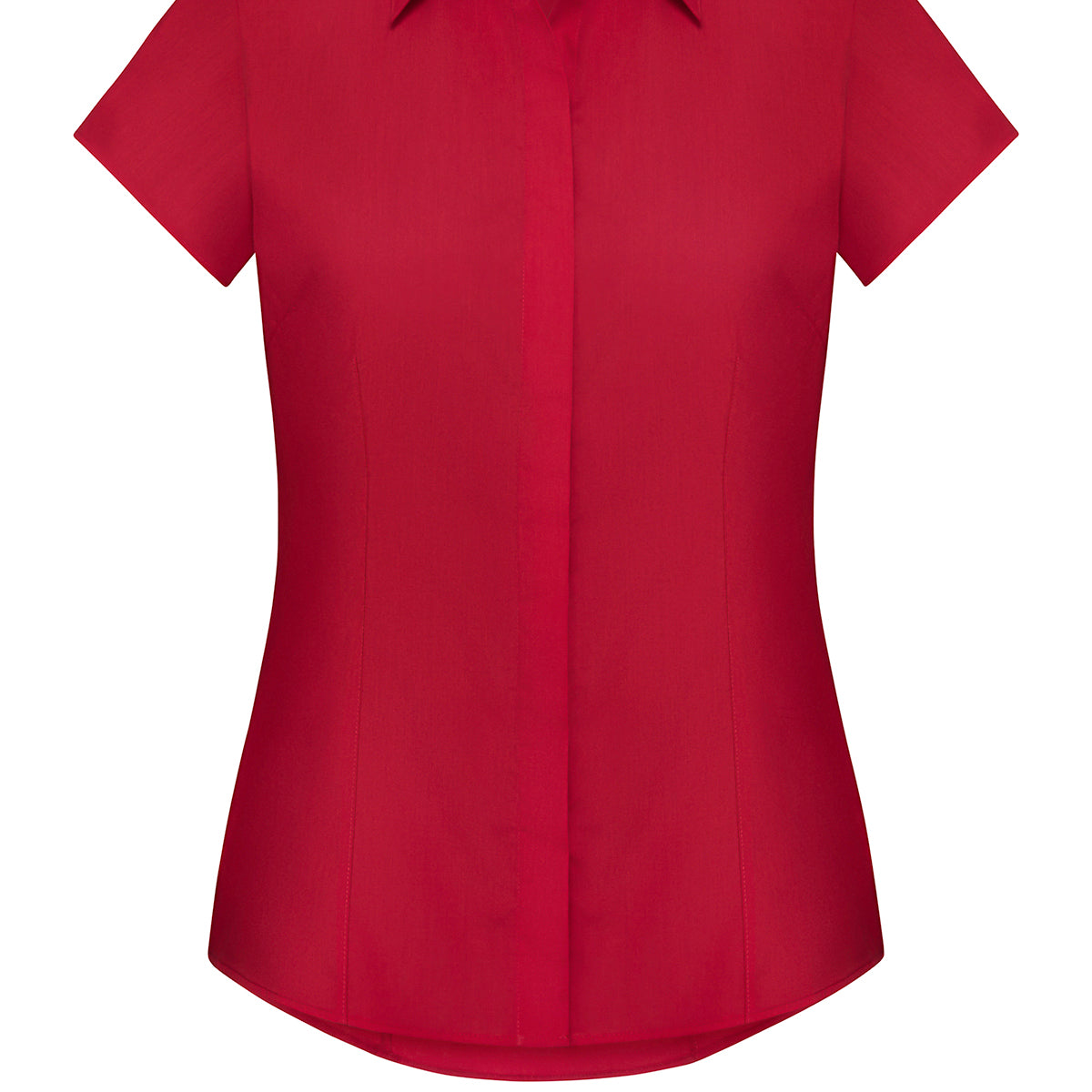 Russell Collection Women's Cap Sleeve Polycotton Easycare Fitted Poplin Shirt