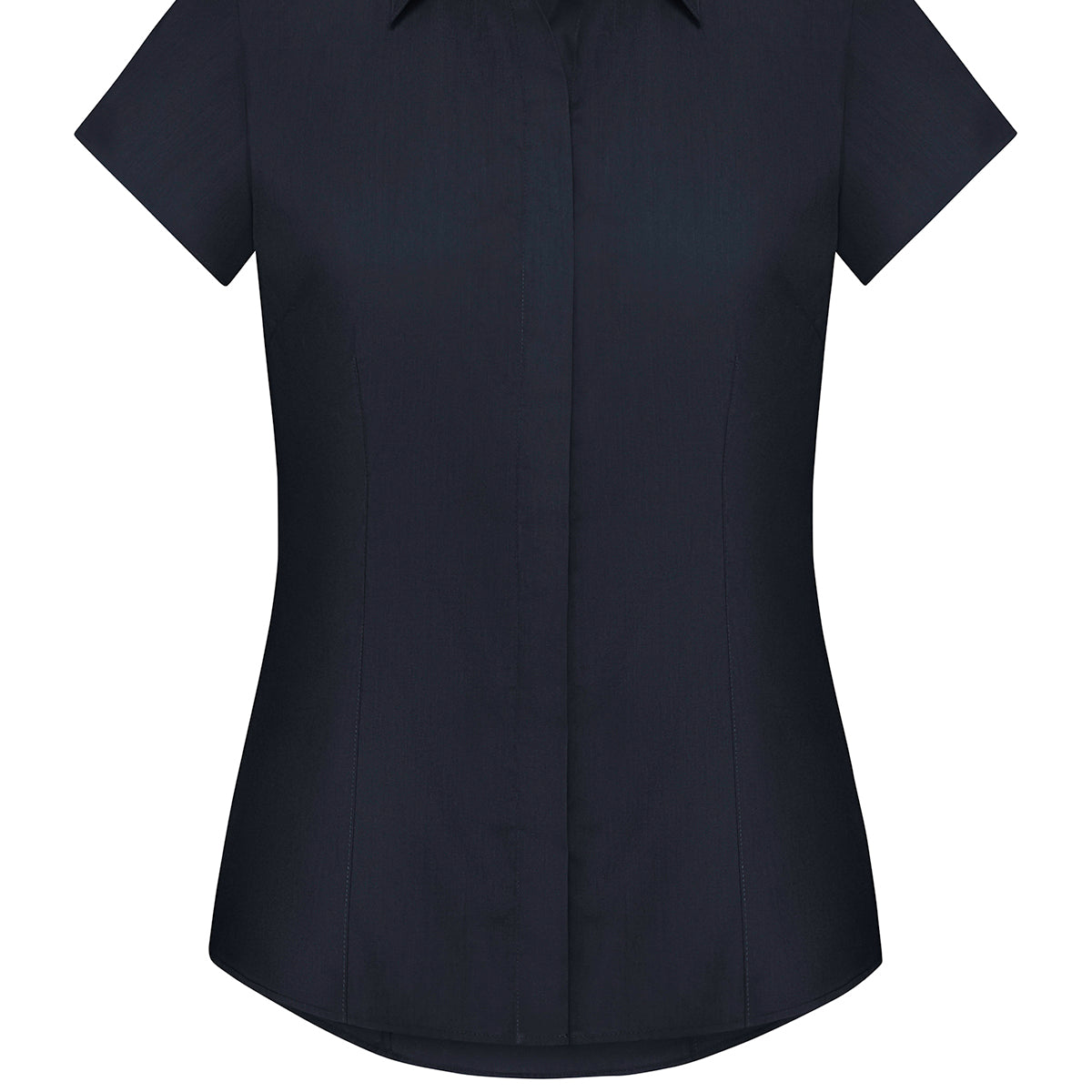 Russell Collection Women's Cap Sleeve Polycotton Easycare Fitted Poplin Shirt