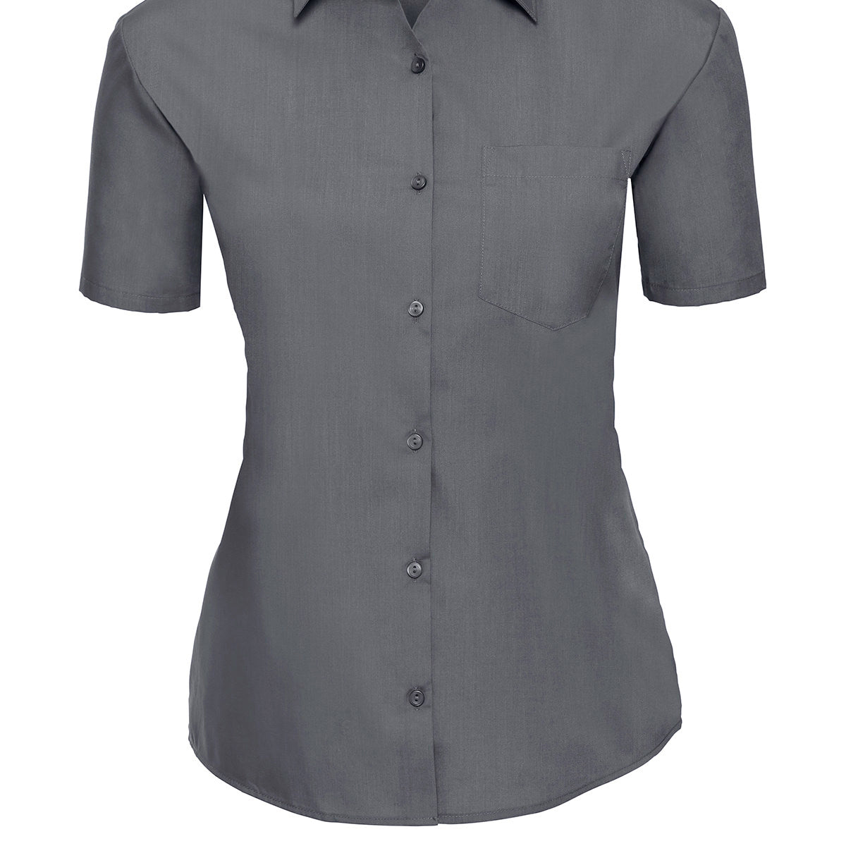 Russell Collection Women's Short Sleeve Polycotton Easycare Poplin Shirt