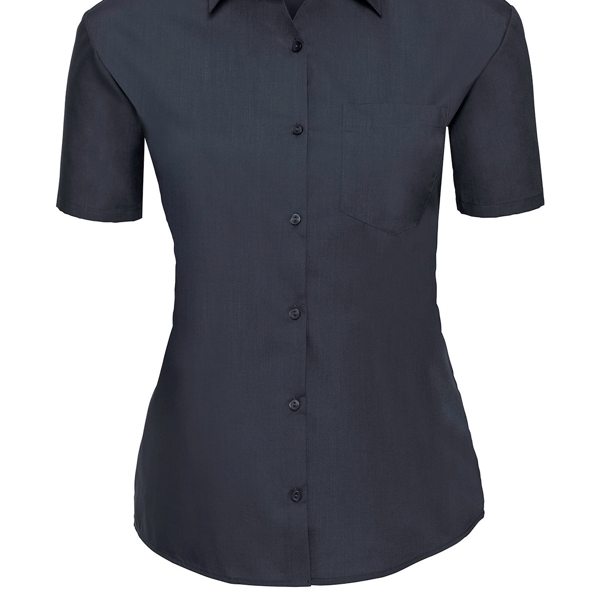 Russell Collection Women's Short Sleeve Polycotton Easycare Poplin Shirt