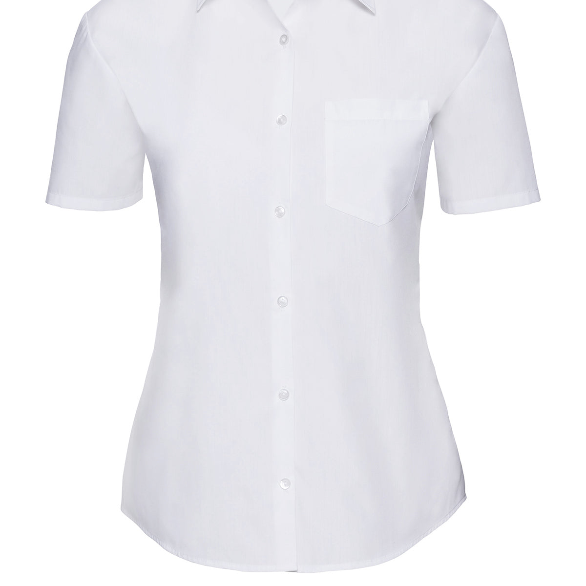 Russell Collection Women's Short Sleeve Polycotton Easycare Poplin Shirt