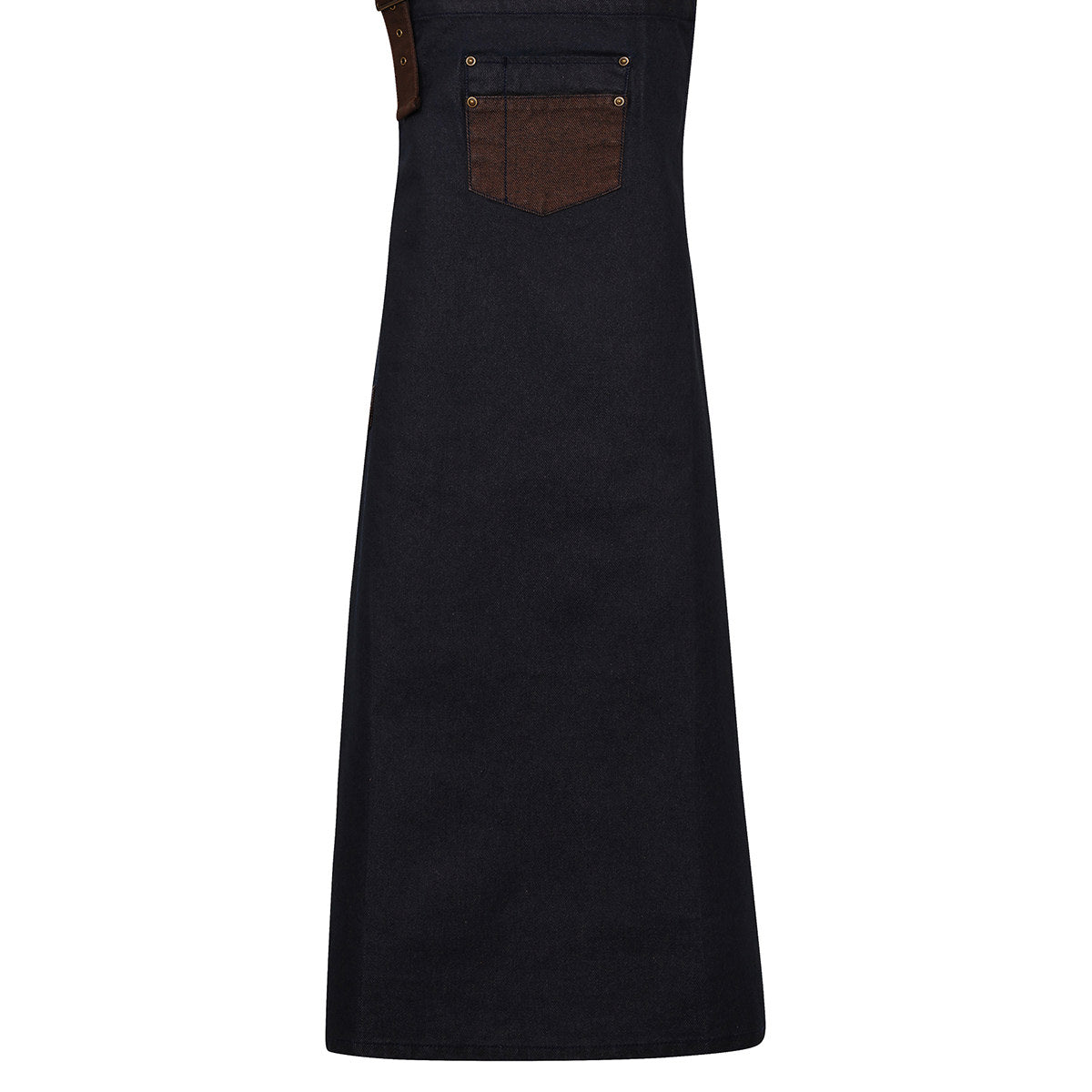 PremierDivision Waxed-Look Denim Bib Apron With Faux Leather