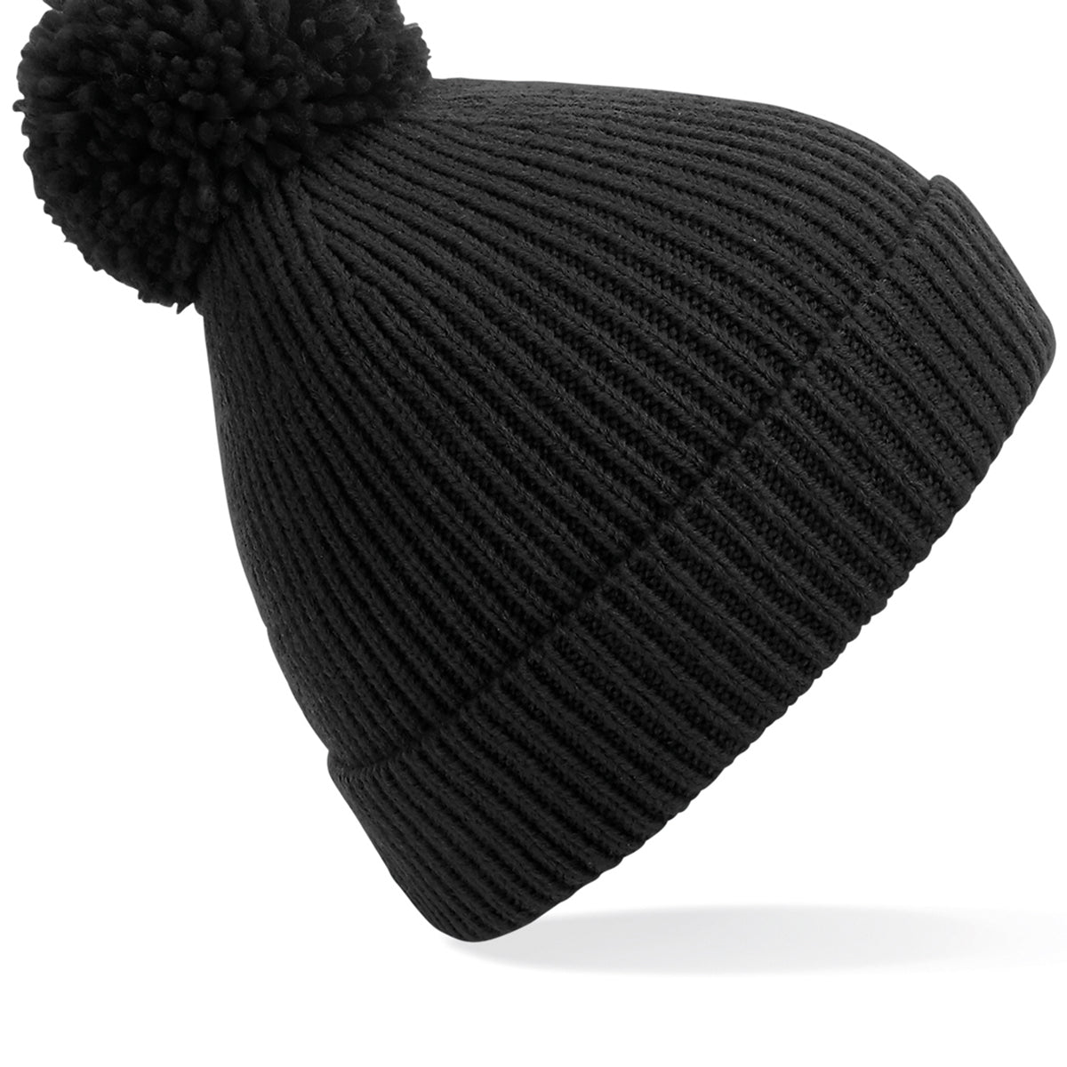 Beechfield Engineered Knit Ribbed Pom Pom Beanie