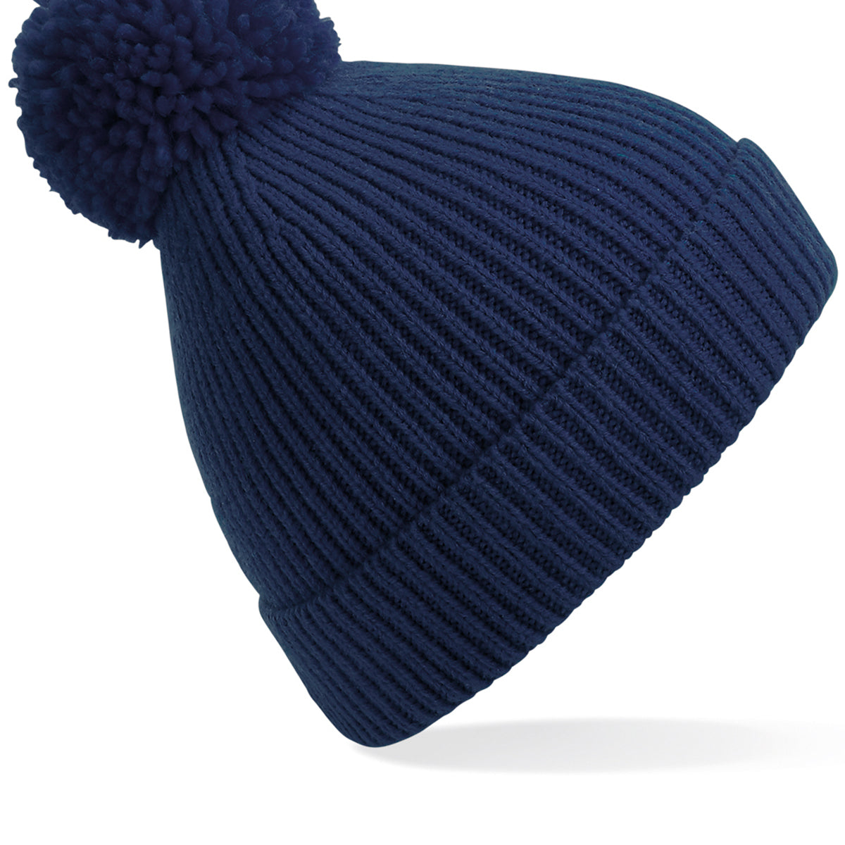 Beechfield Engineered Knit Ribbed Pom Pom Beanie