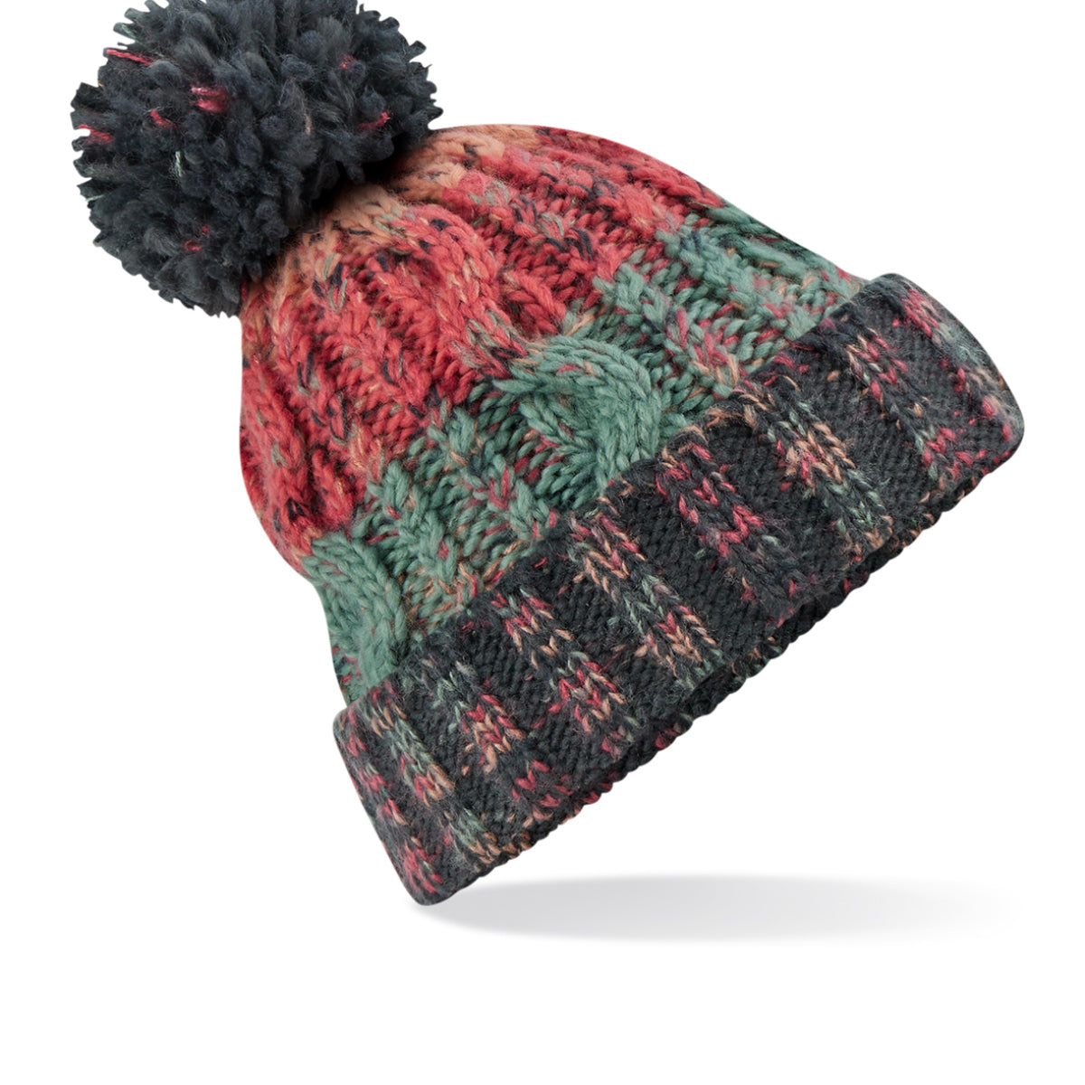 Beechfield Corkscrew Pom Pom Beanie