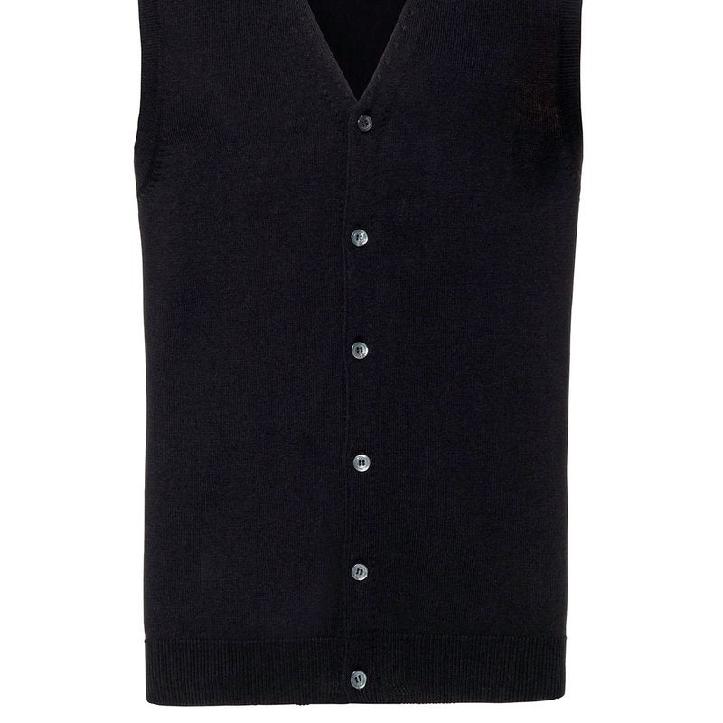 Russell Collection V-Neck Sleeveless Knitted Cardigan